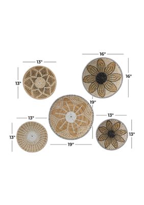 Bohemian Seagrass Wall Decor - Set of 5