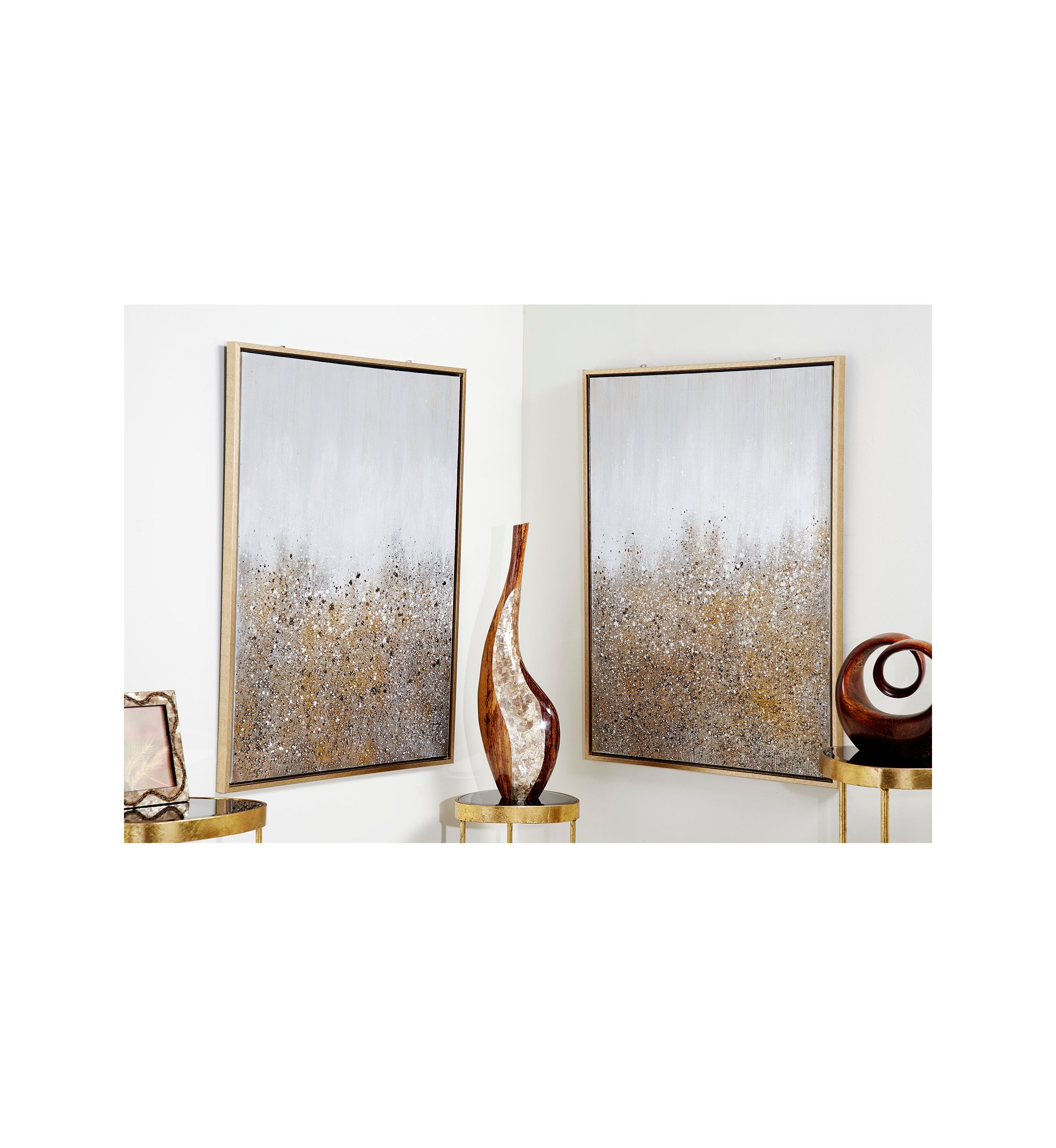 Contemporary Canvas Framed Wall Art - Set of 2