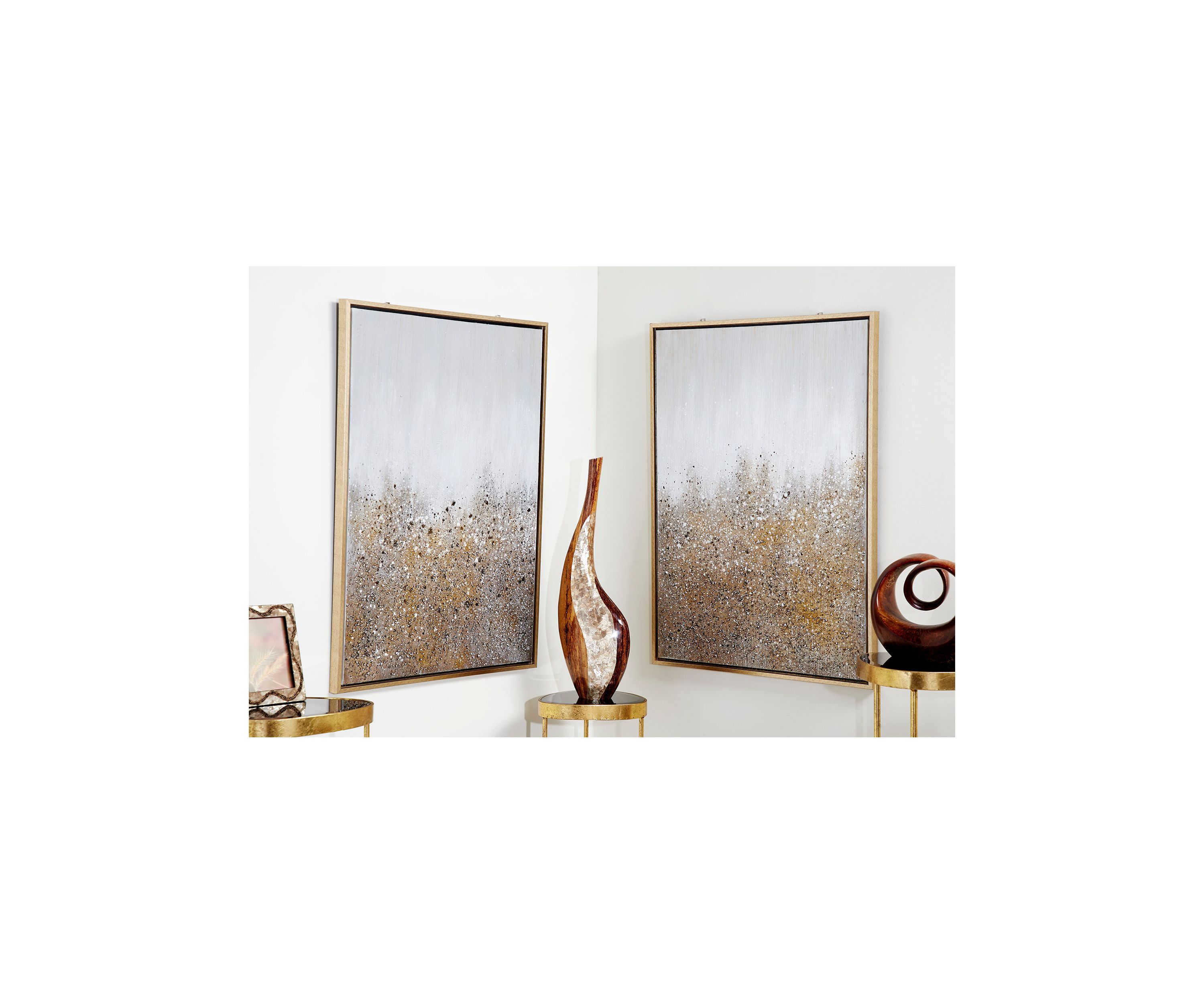 Contemporary Canvas Framed Wall Art - Set of 2