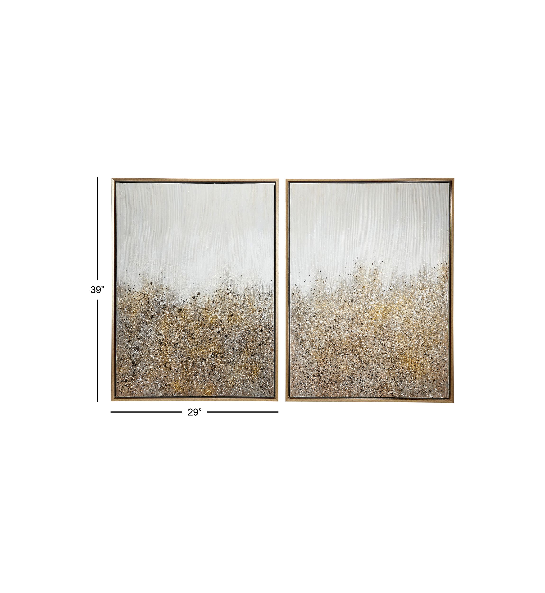 Contemporary Canvas Framed Wall Art - Set of 2