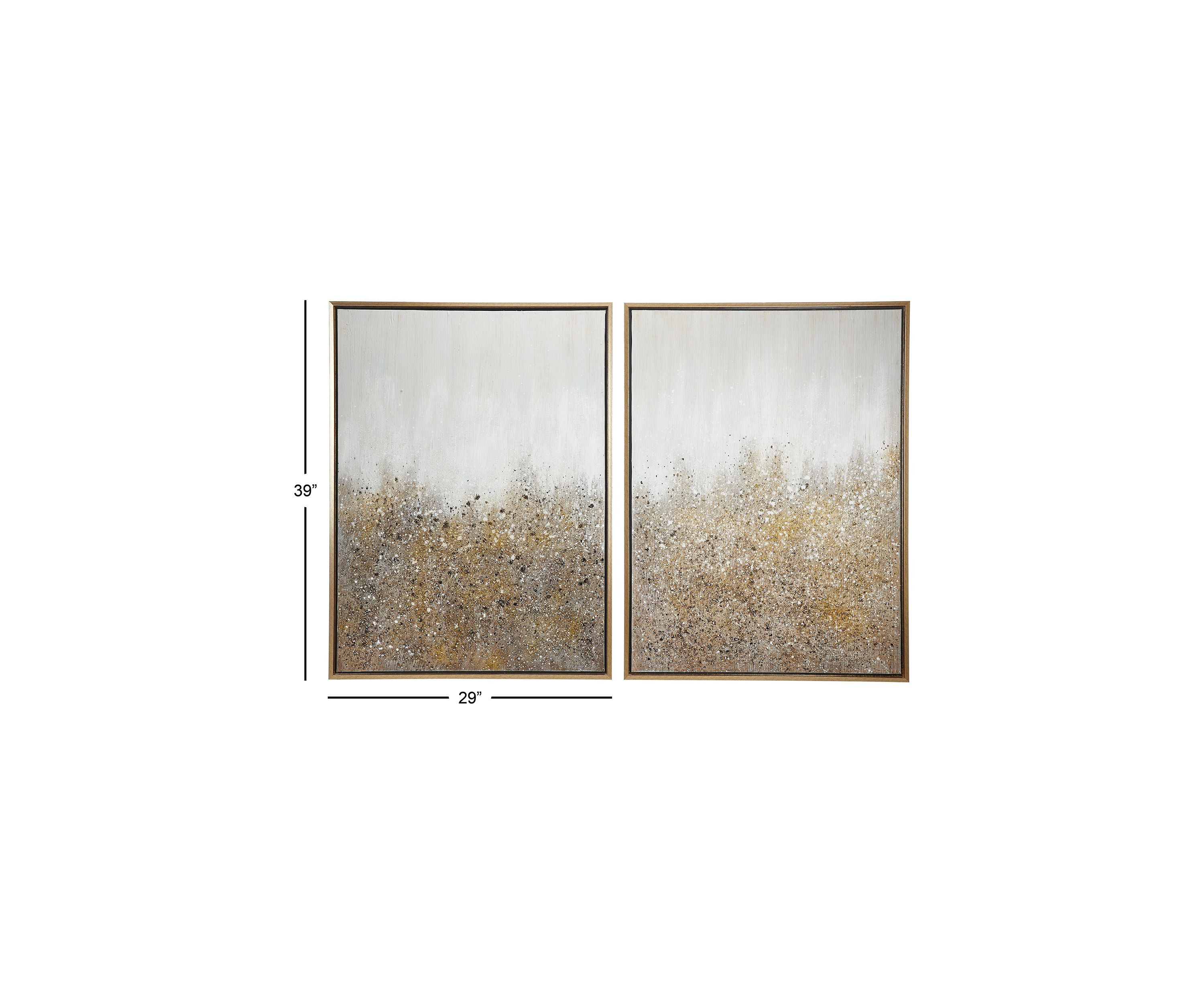 Contemporary Canvas Framed Wall Art - Set of 2