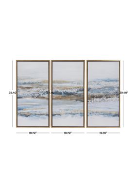Contemporary Canvas Framed Wall Art - Set of 3
