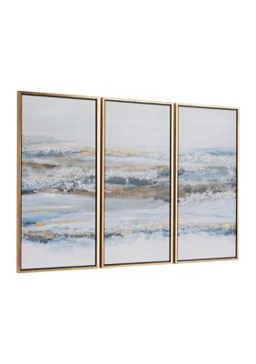 Contemporary Canvas Framed Wall Art - Set of 3