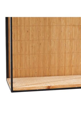 Modern Bamboo Wood Wall Shelf - Set of 2