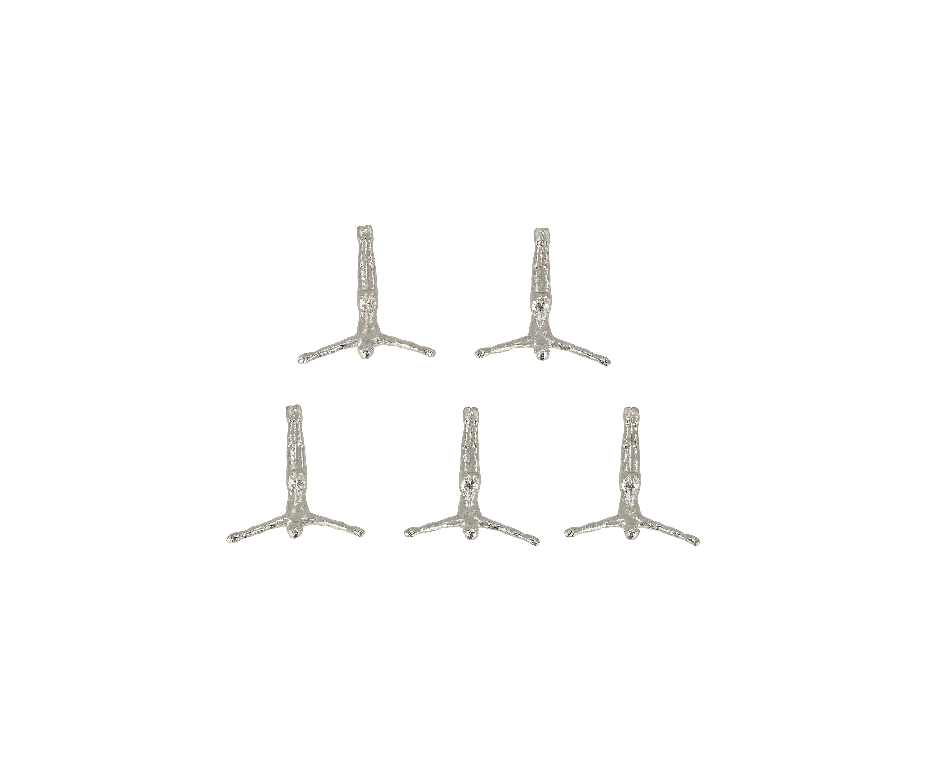 Modern Aluminum Metal Wall Decor - Set of 5