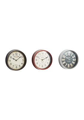 Traditional Metal Wall Clock - Set of 3