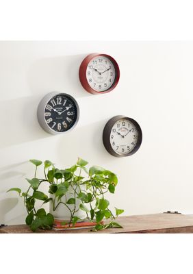 Traditional Metal Wall Clock - Set of 3