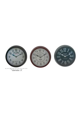 Traditional Metal Wall Clock - Set of 3