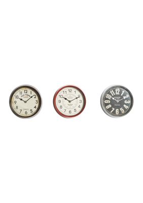 Traditional Metal Wall Clock - Set of 3