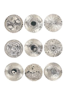 Glam Stainless Steel Metal Wall Decor - Set of 9