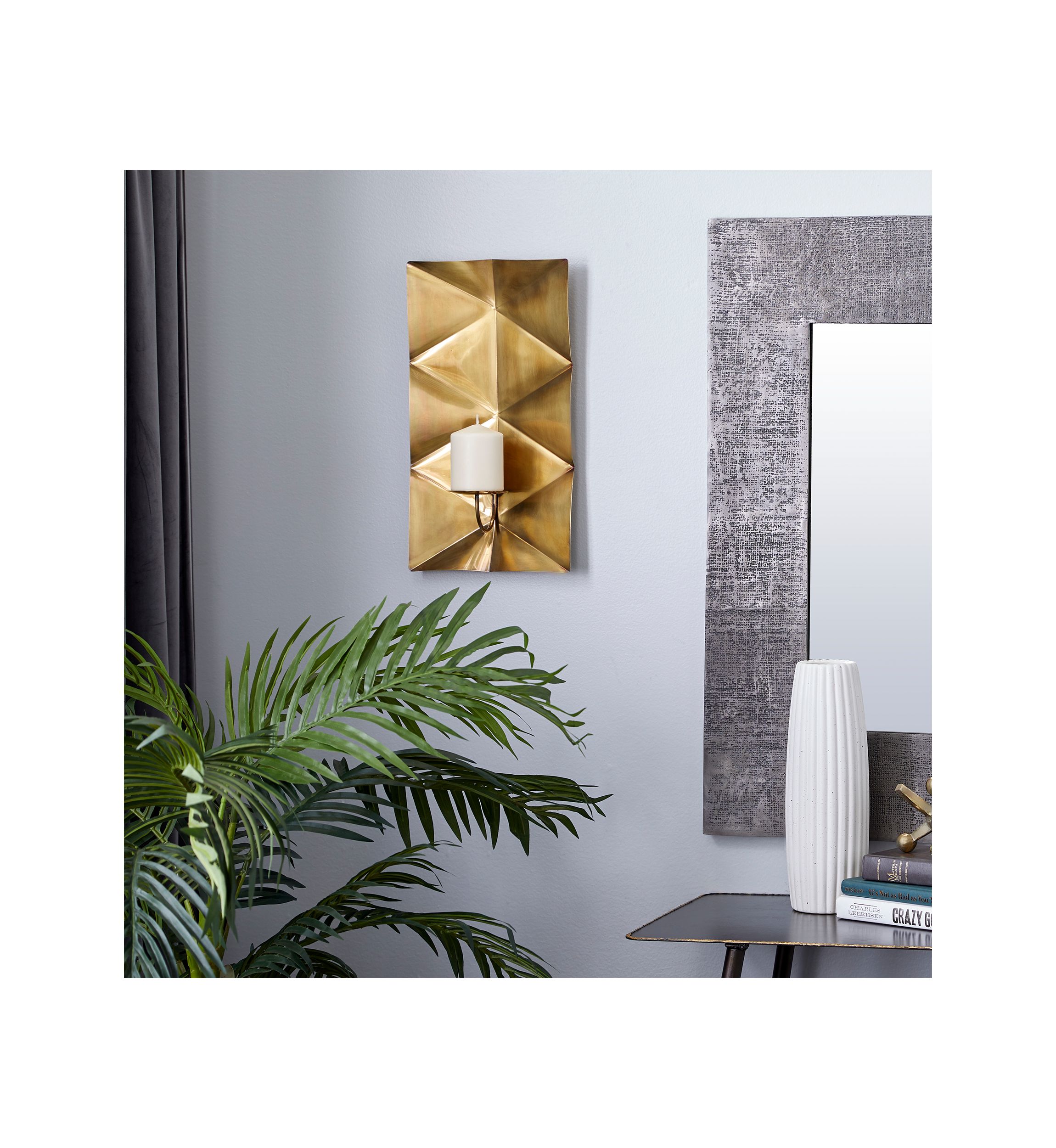 Contemporary Stainless Steel Metal Wall Sconce