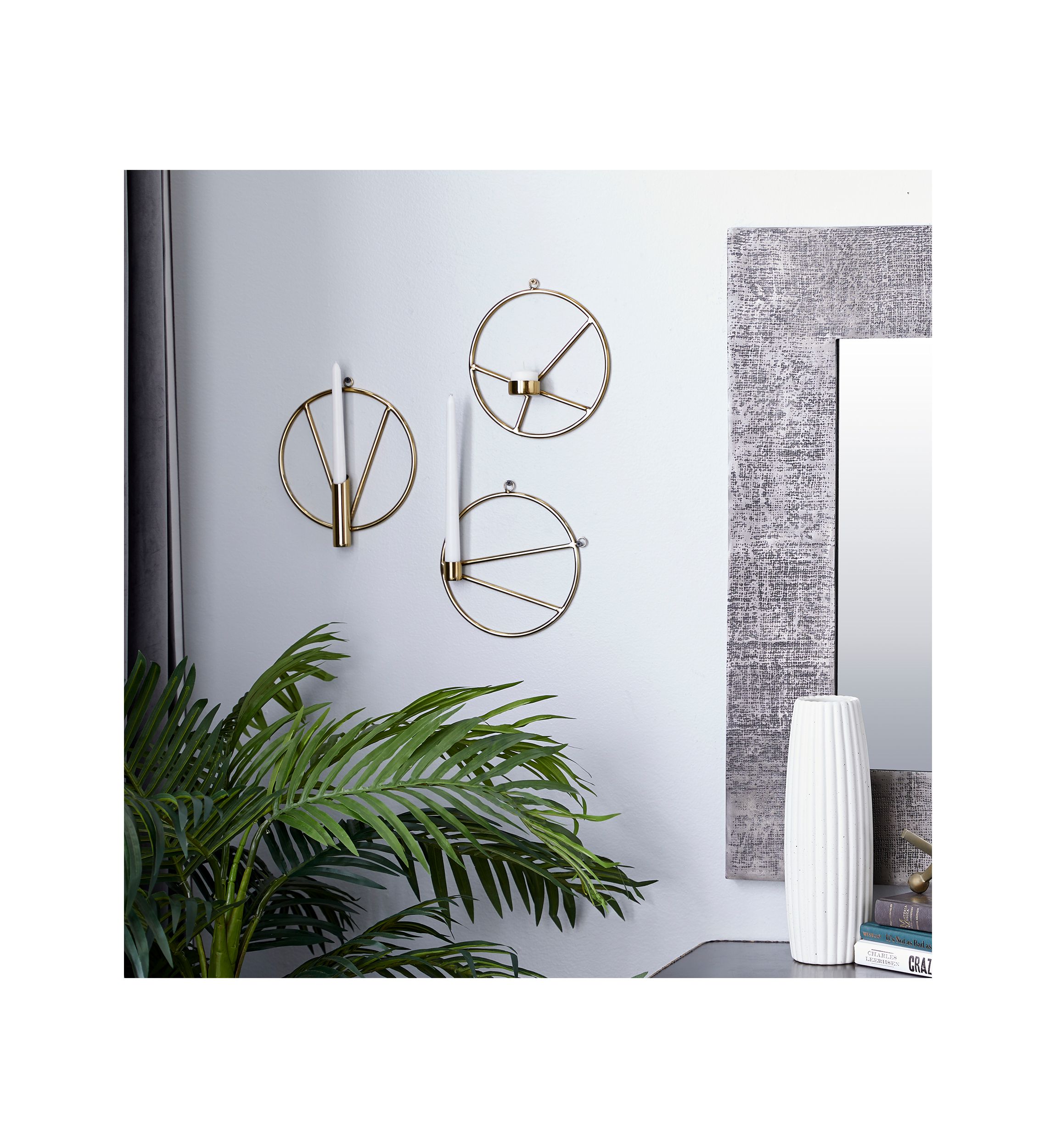 Modern Stainless Steel Wall Sconce - Set of 3