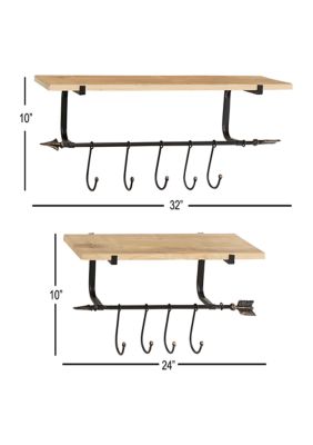 Metal Industrial Wall Shelf - Set of 2