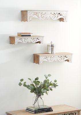 Vintage Wooden Wall Shelf - Set of 3