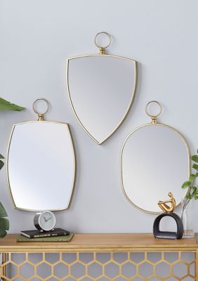 Traditional Wood Wall Mirror - Set of 3