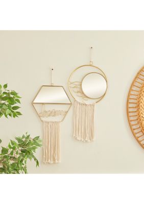 Contemporary Metal Wall Mirror - Set of 2