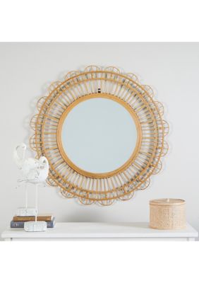 Bohemian Bamboo Wood Wall Mirror