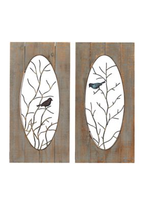 Rustic Wood Wall Decor - Set of 2