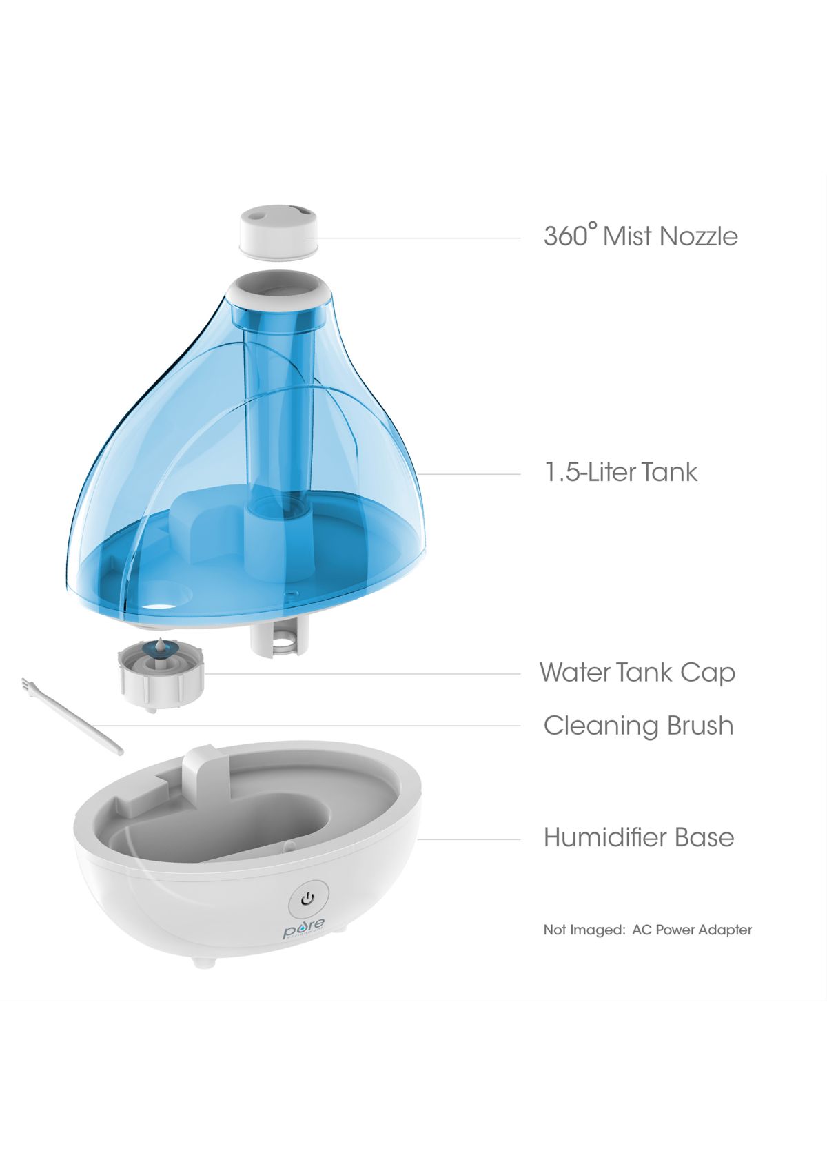 MistAire Ultrasonic Cool Mist Humidifier