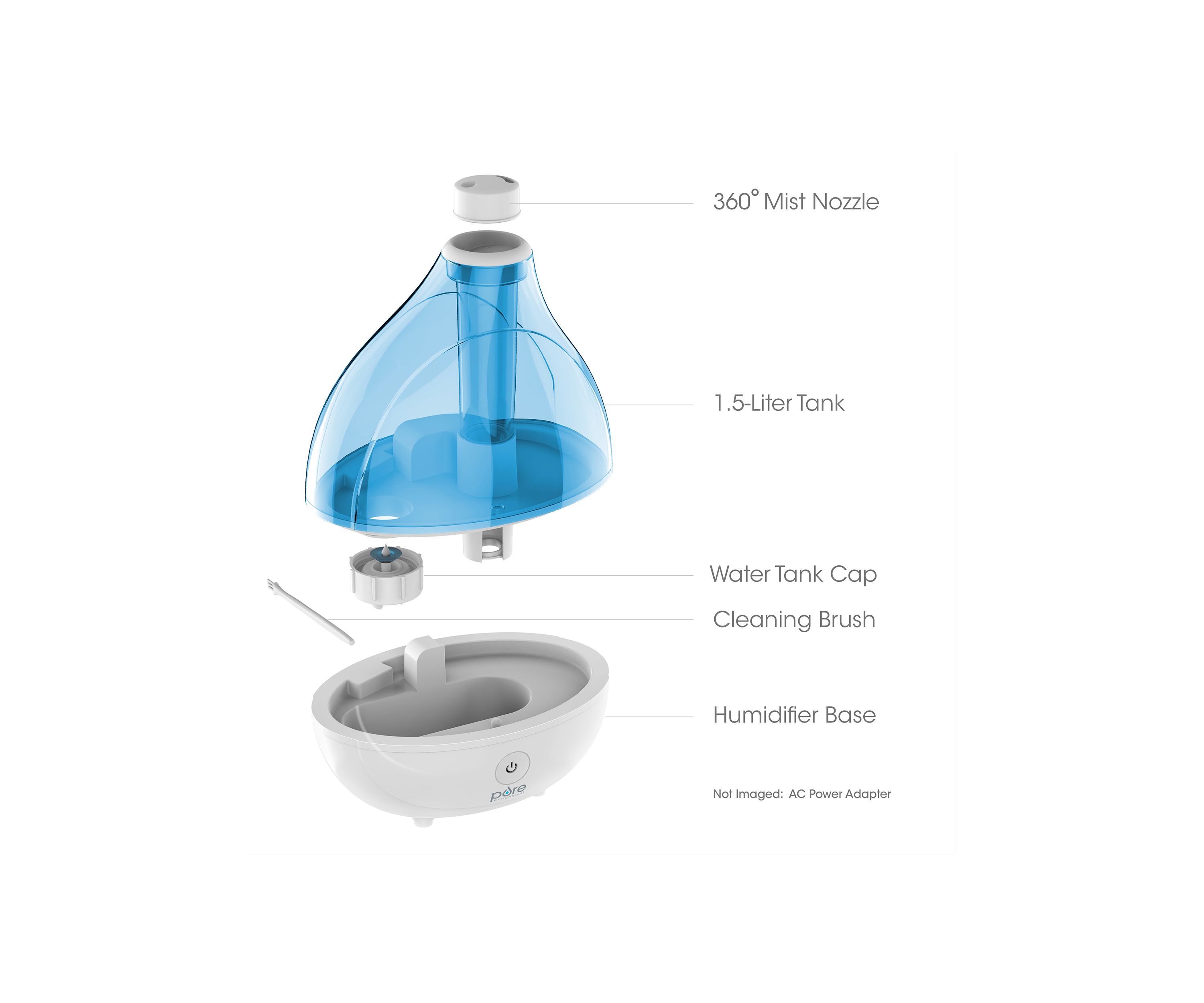 MistAire Ultrasonic Cool Mist Humidifier