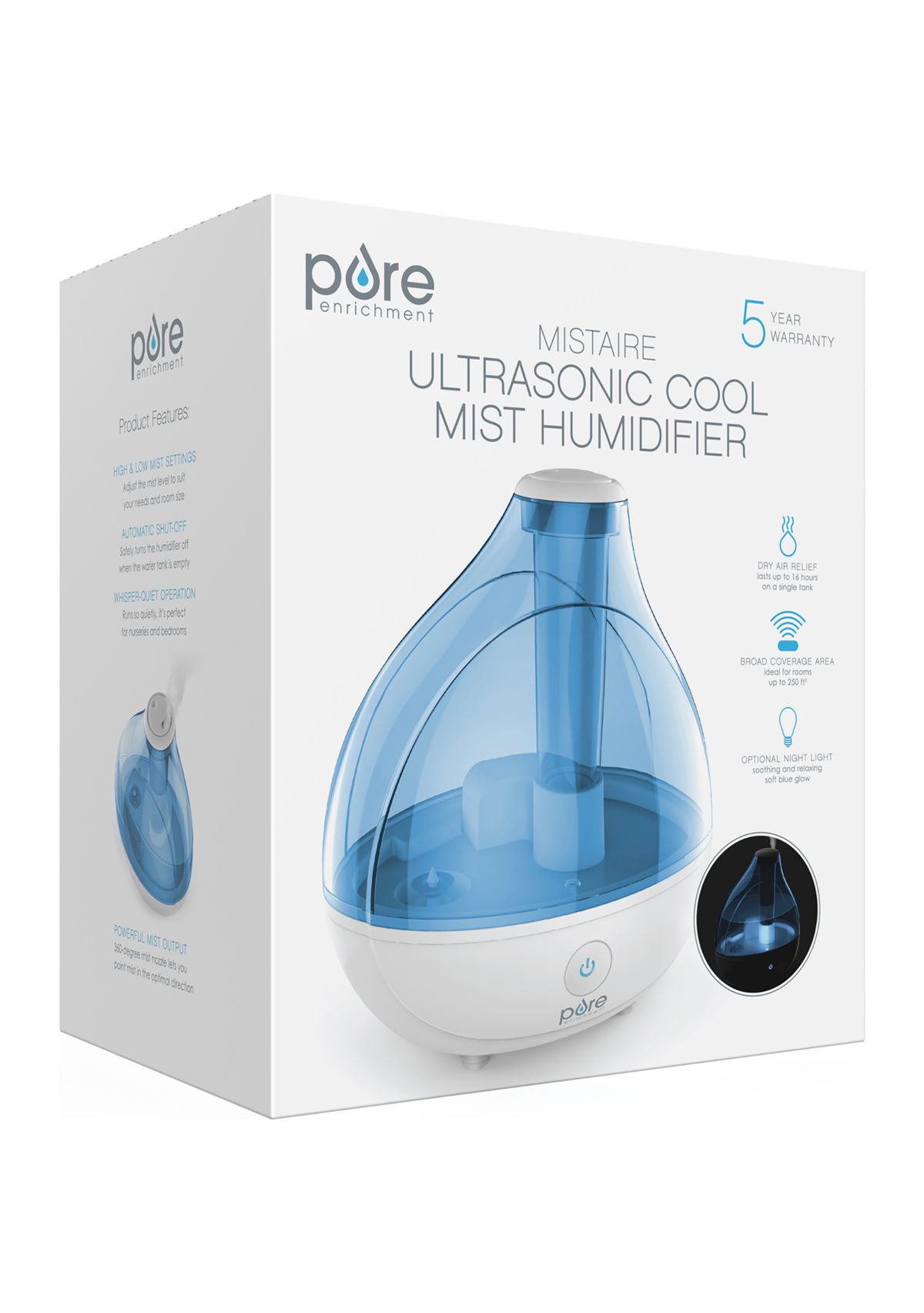 MistAire Ultrasonic Cool Mist Humidifier