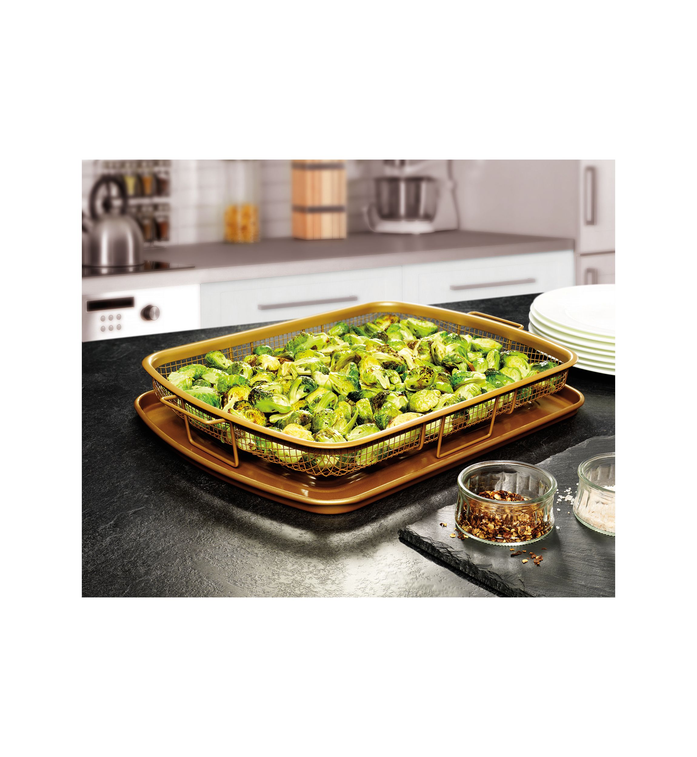Non-Stick Elevated Crisper Tray