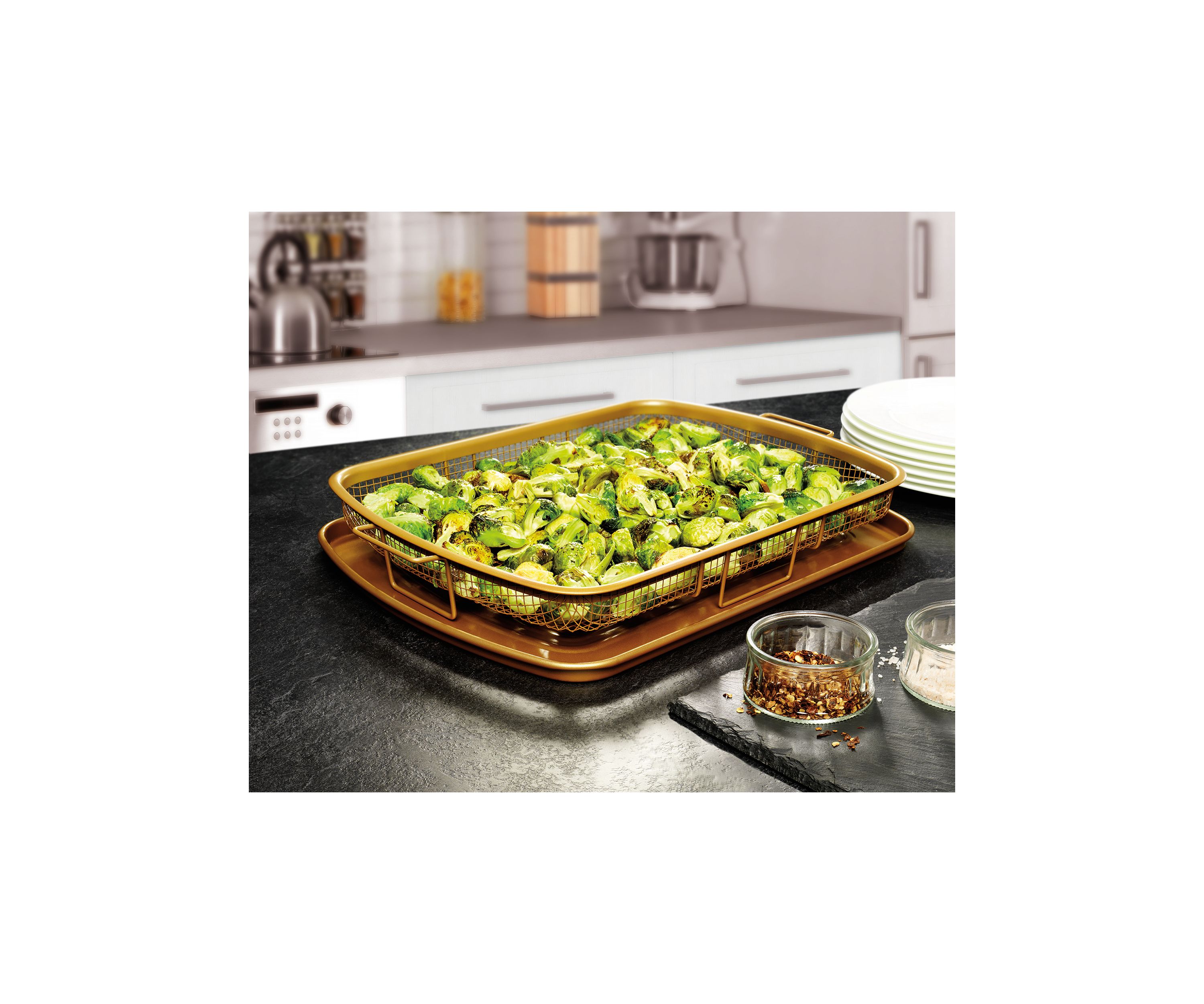 Non-Stick Elevated Crisper Tray