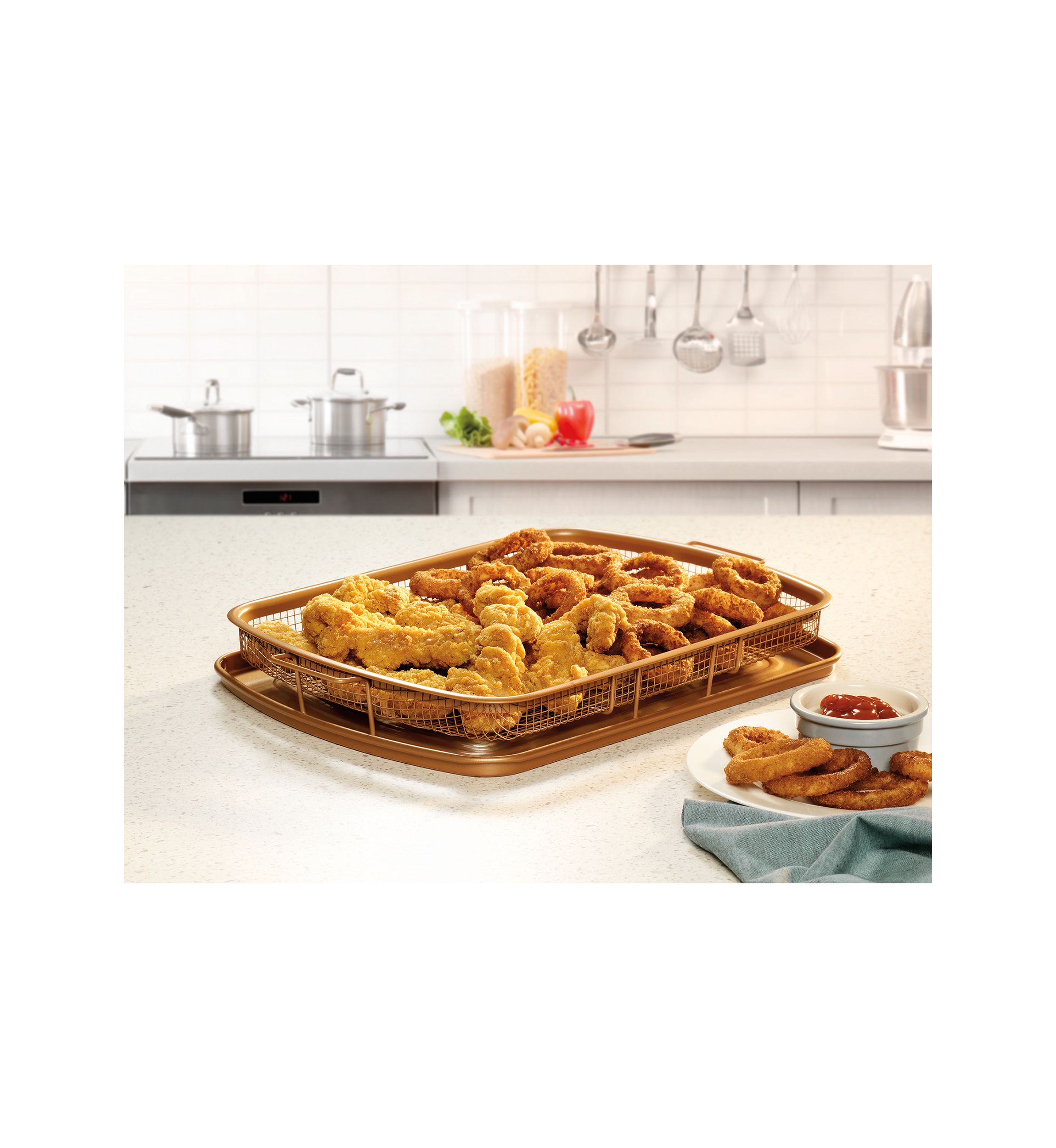 Non-Stick Elevated Crisper Tray