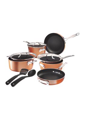 Gotham Steel Stackmaster 10-Piece Stackable Cookware Set with Fry Bask