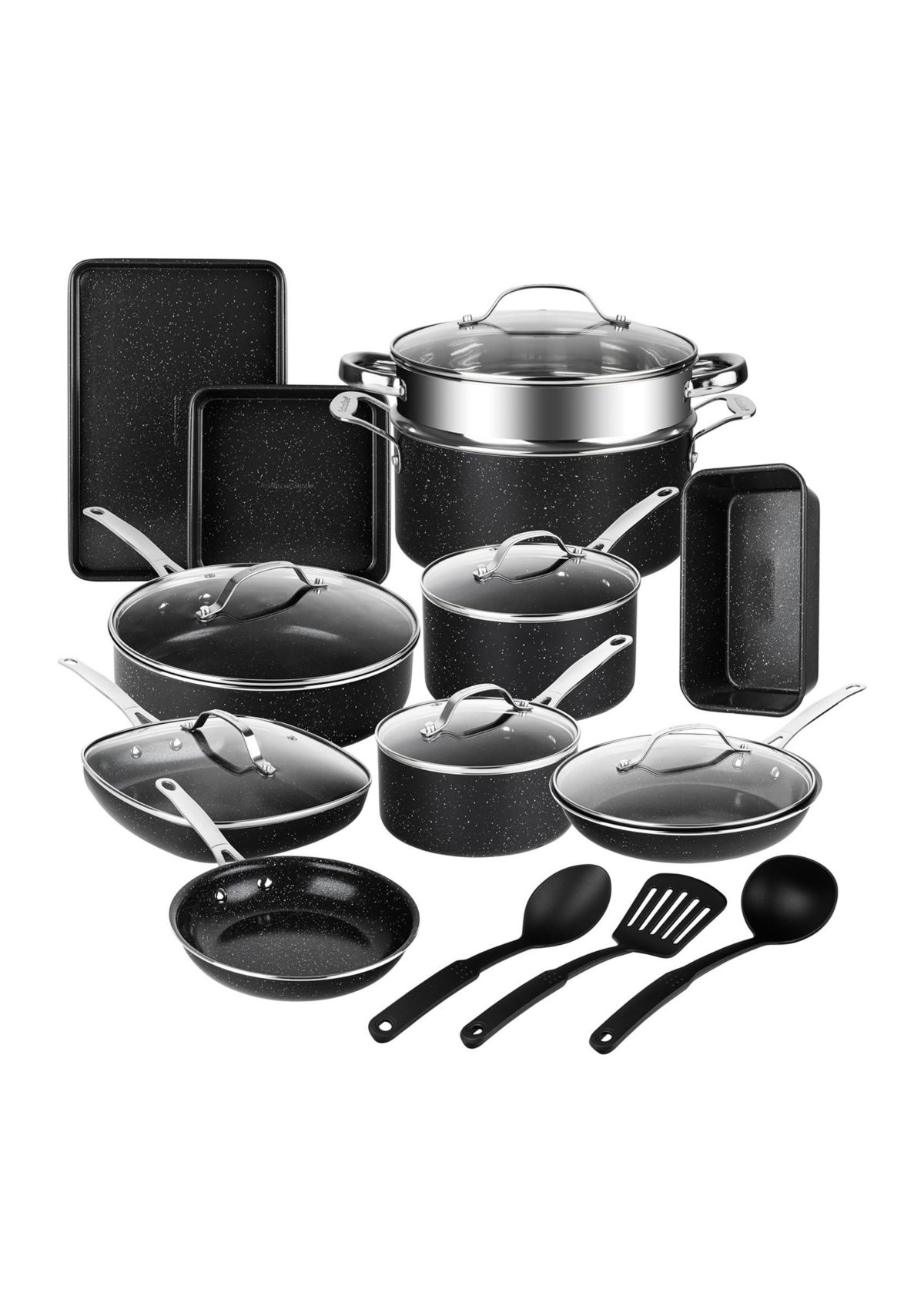 Ceraluxe 20 Piece Nonstick Ceramic Cookware and Bakeware Set