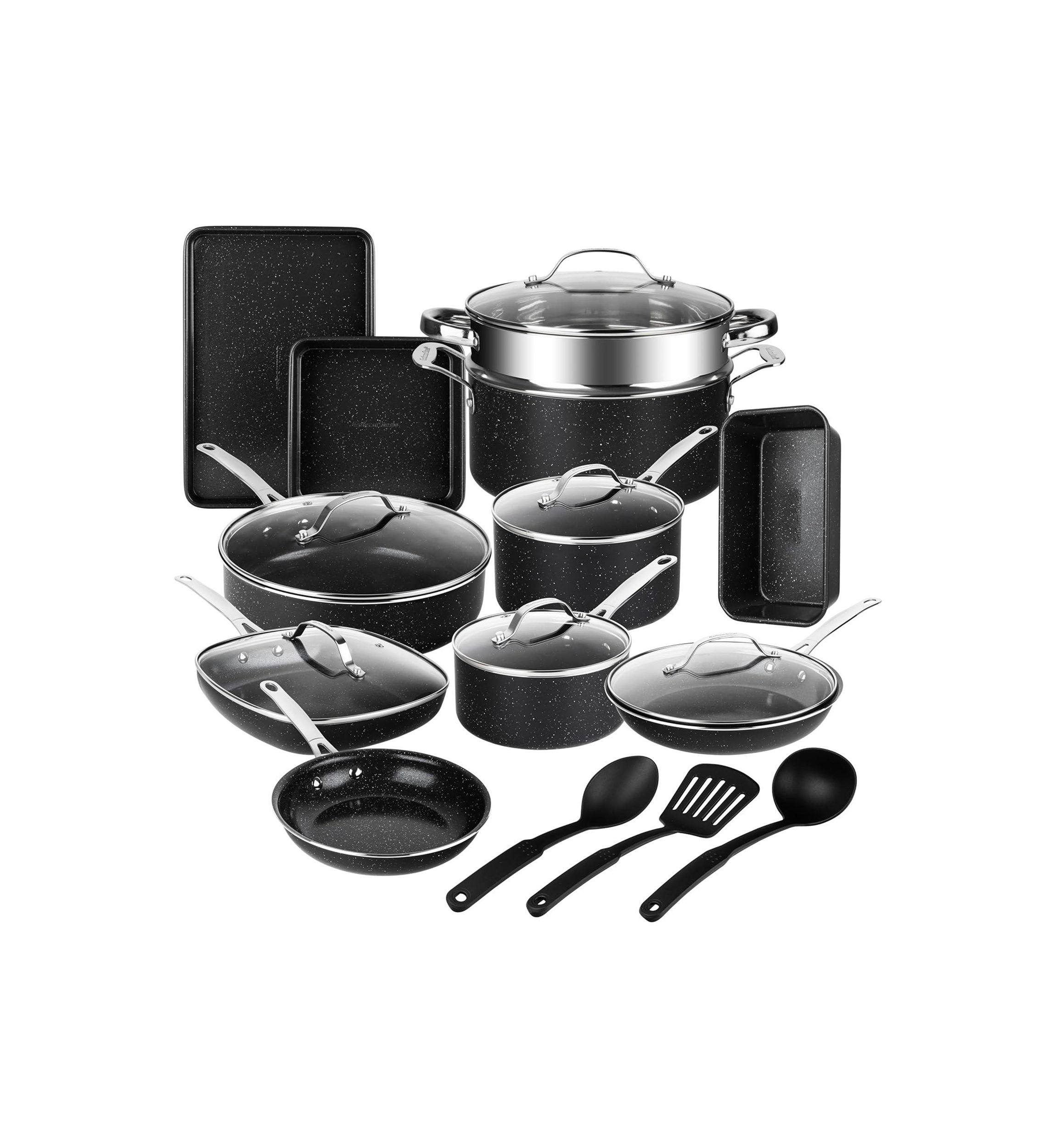 Ceraluxe 20 Piece Nonstick Ceramic Cookware and Bakeware Set