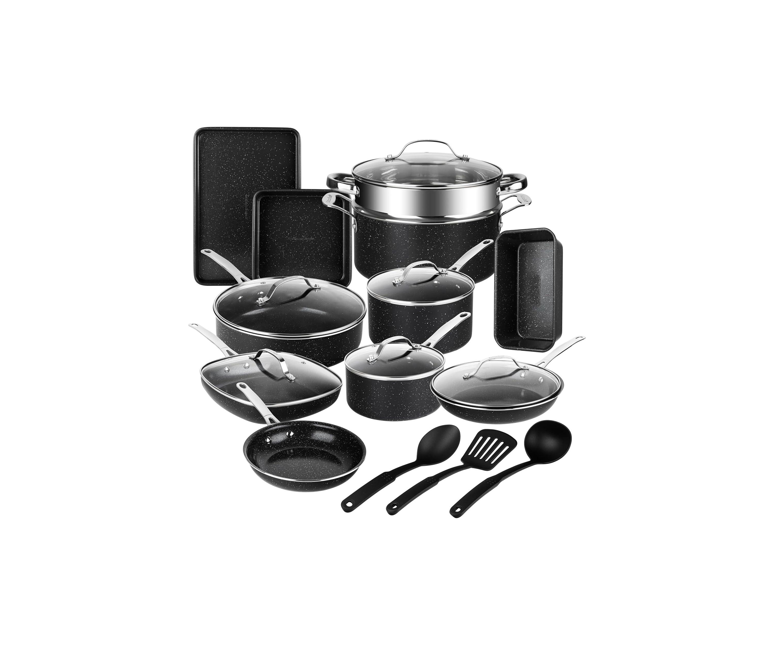 Ceraluxe 20 Piece Nonstick Ceramic Cookware and Bakeware Set
