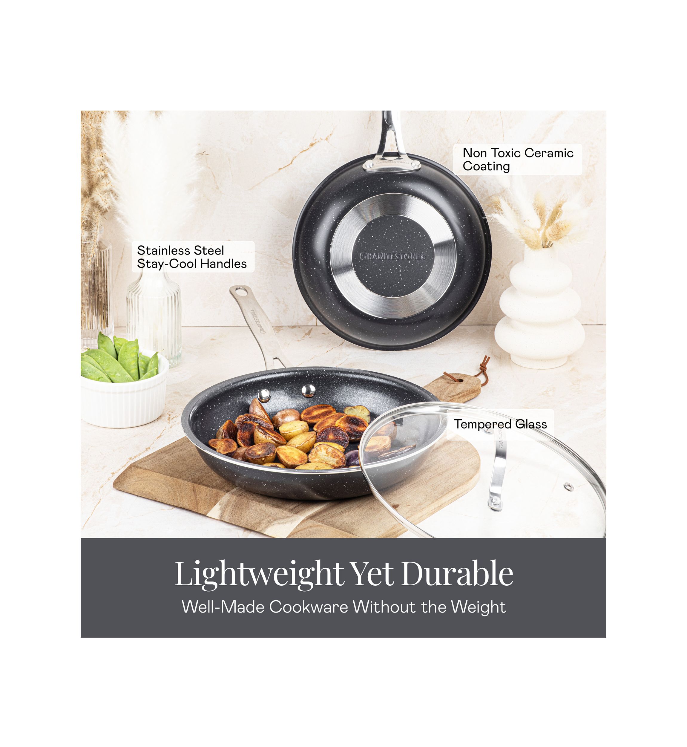 Ceraluxe 20 Piece Nonstick Ceramic Cookware and Bakeware Set