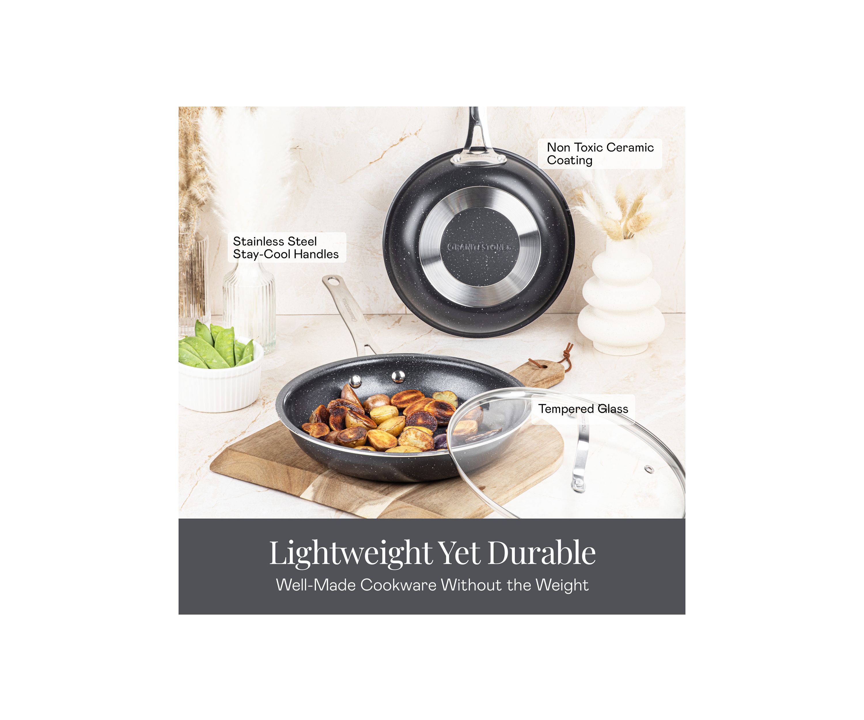Ceraluxe 20 Piece Nonstick Ceramic Cookware and Bakeware Set