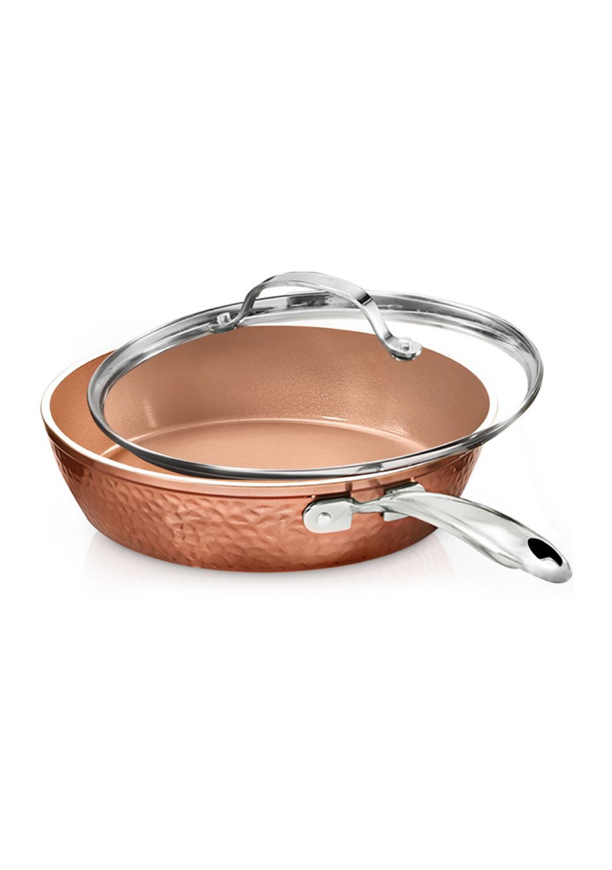 10" Hammered Copper Frying Pan