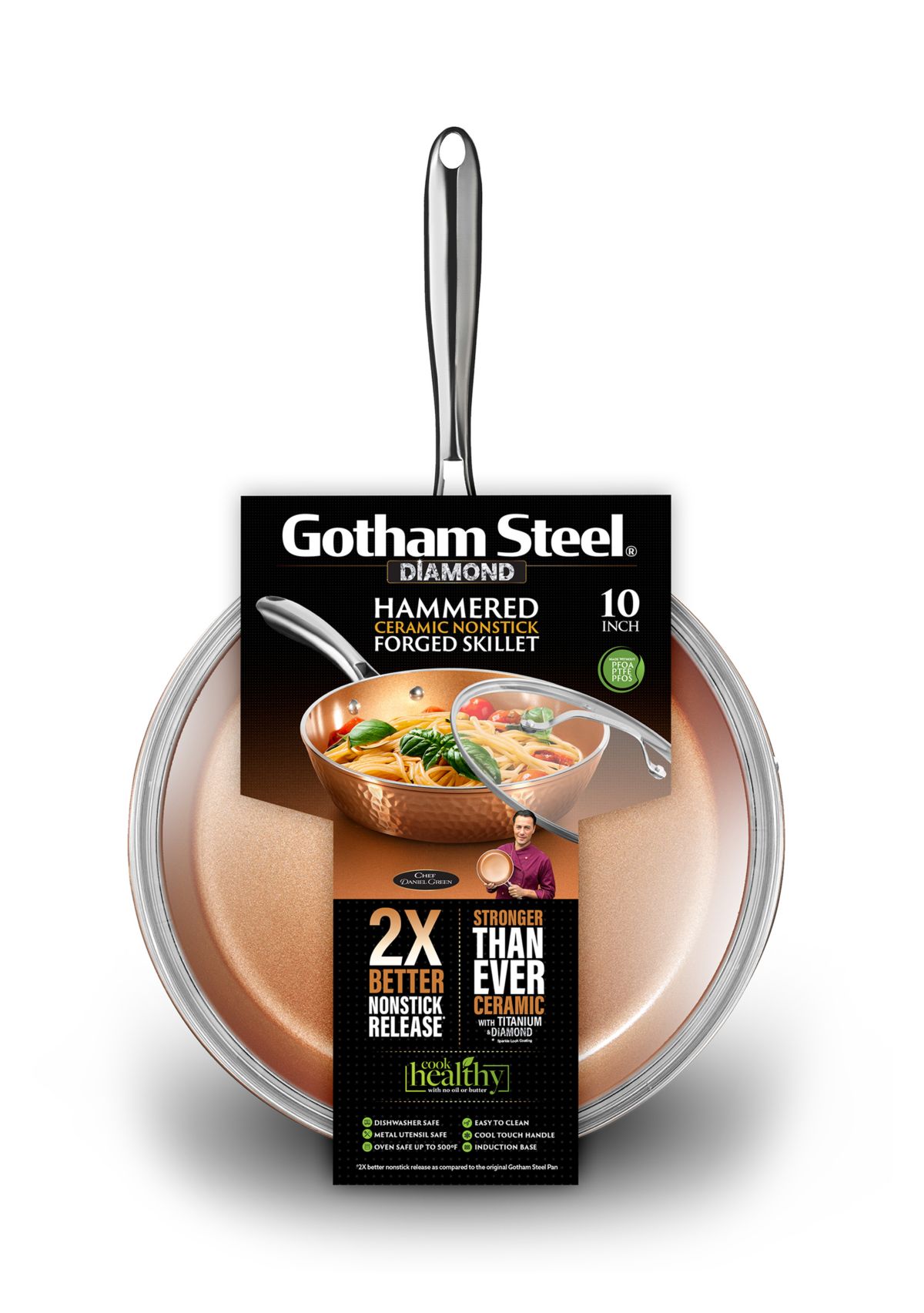 10" Hammered Copper Frying Pan