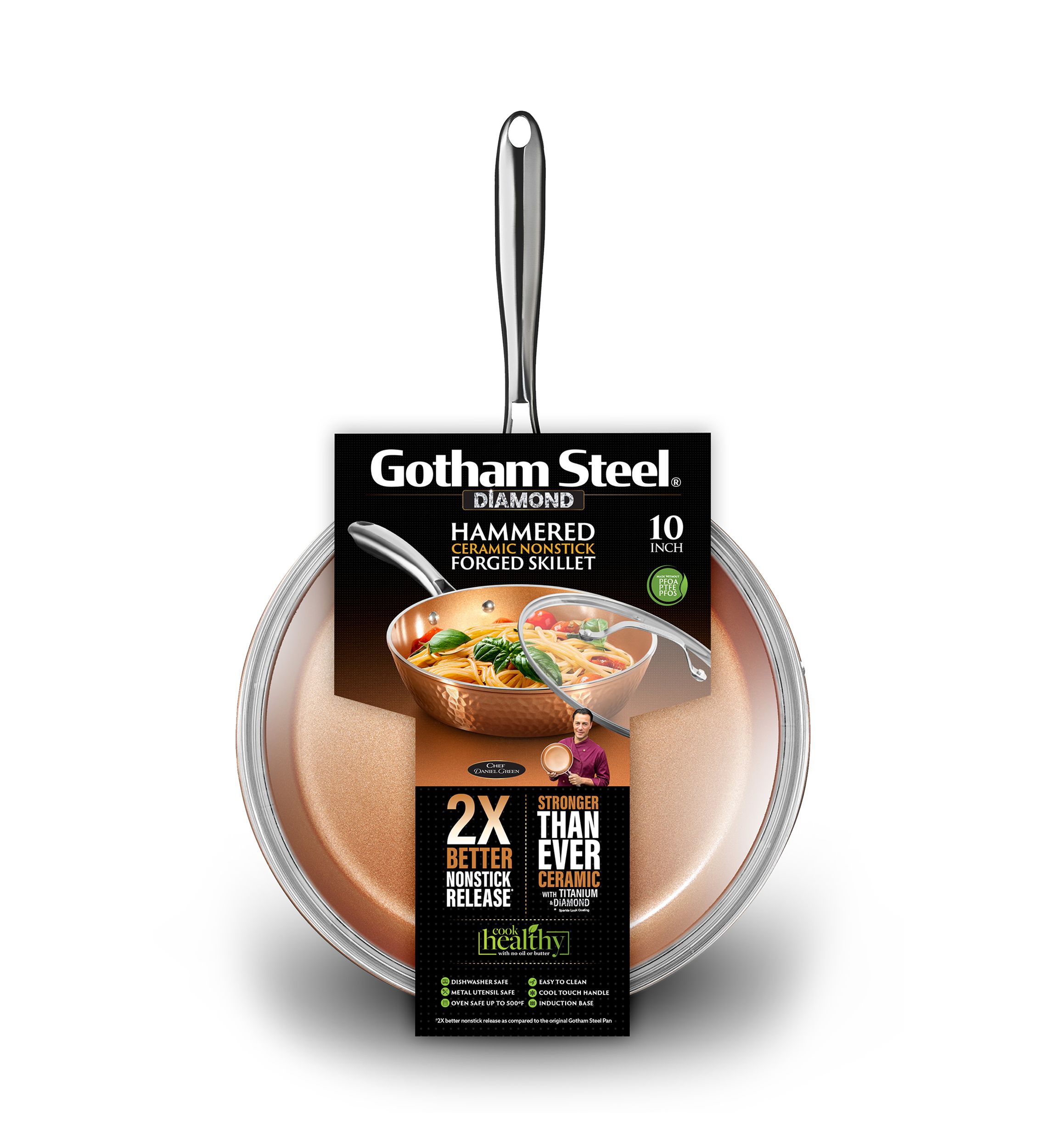 10" Hammered Copper Frying Pan