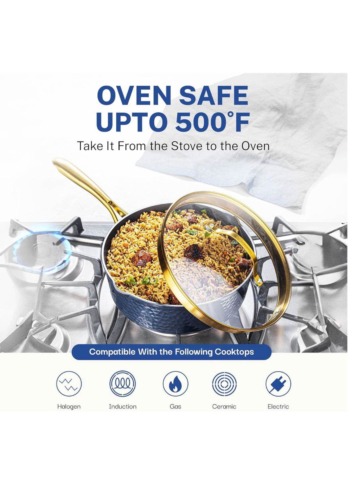 Charleston Collection Hammered Cookware 15 Piece Set