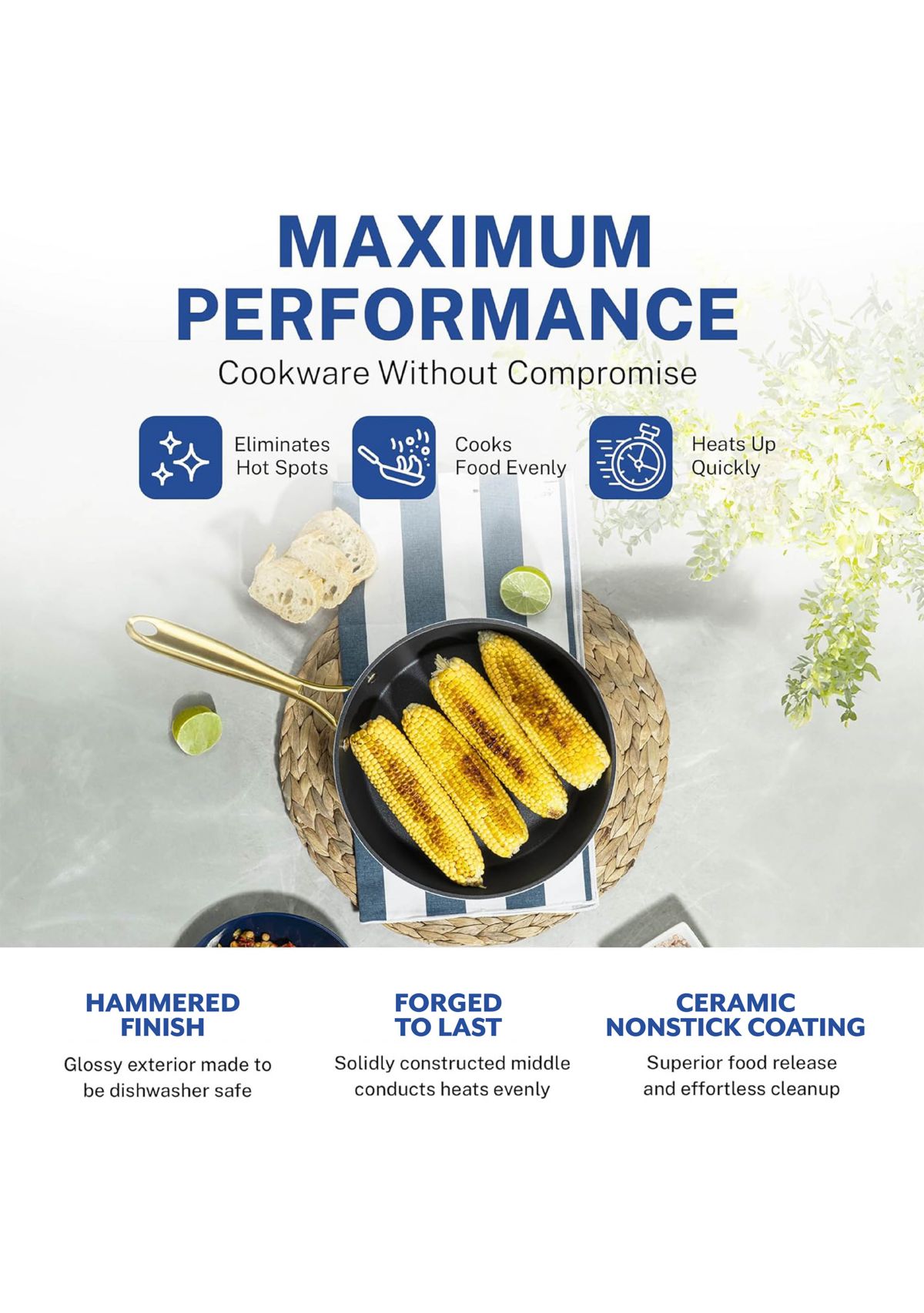 Charleston Collection Hammered Cookware 15 Piece Set