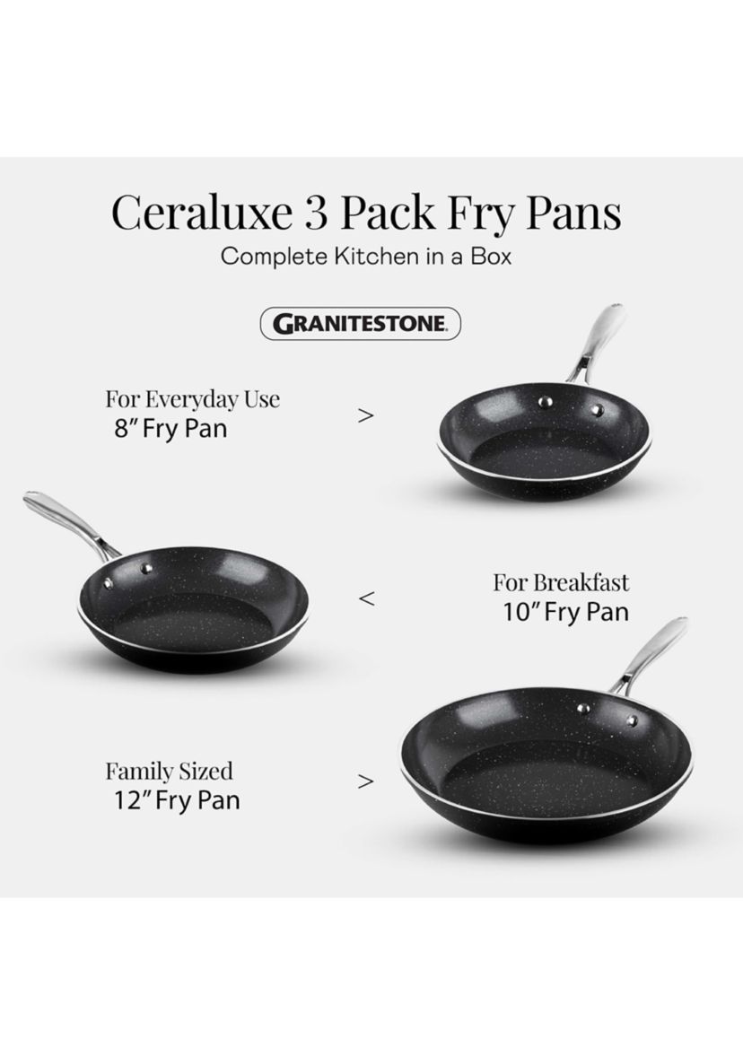 Ceraluxe Ceramic Non-stick Frying Pans 3-Piece Set