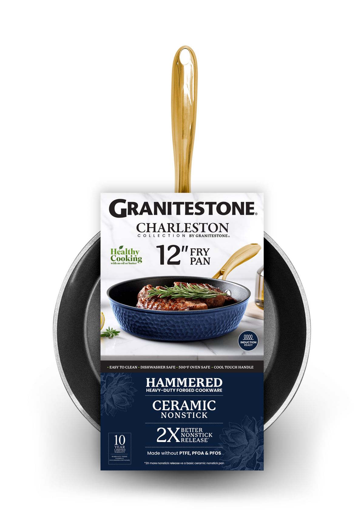 Charleston Collection Hammered 12" Fry Pan