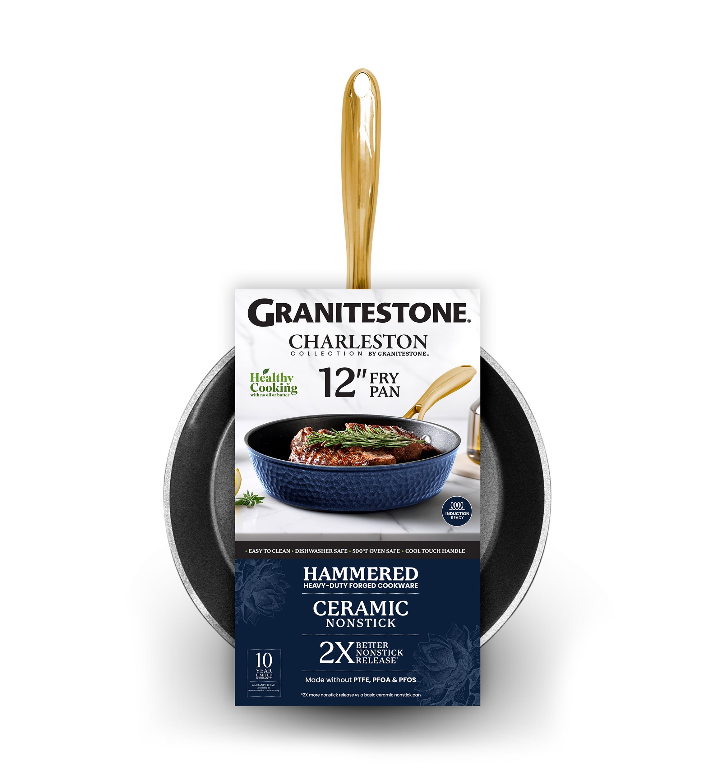 Charleston Collection Hammered 12" Fry Pan