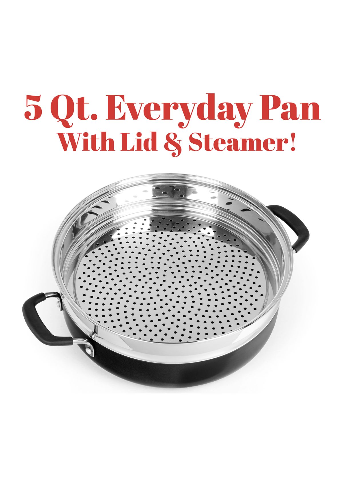 Black Everyday Pan Set, 5.5 Quart