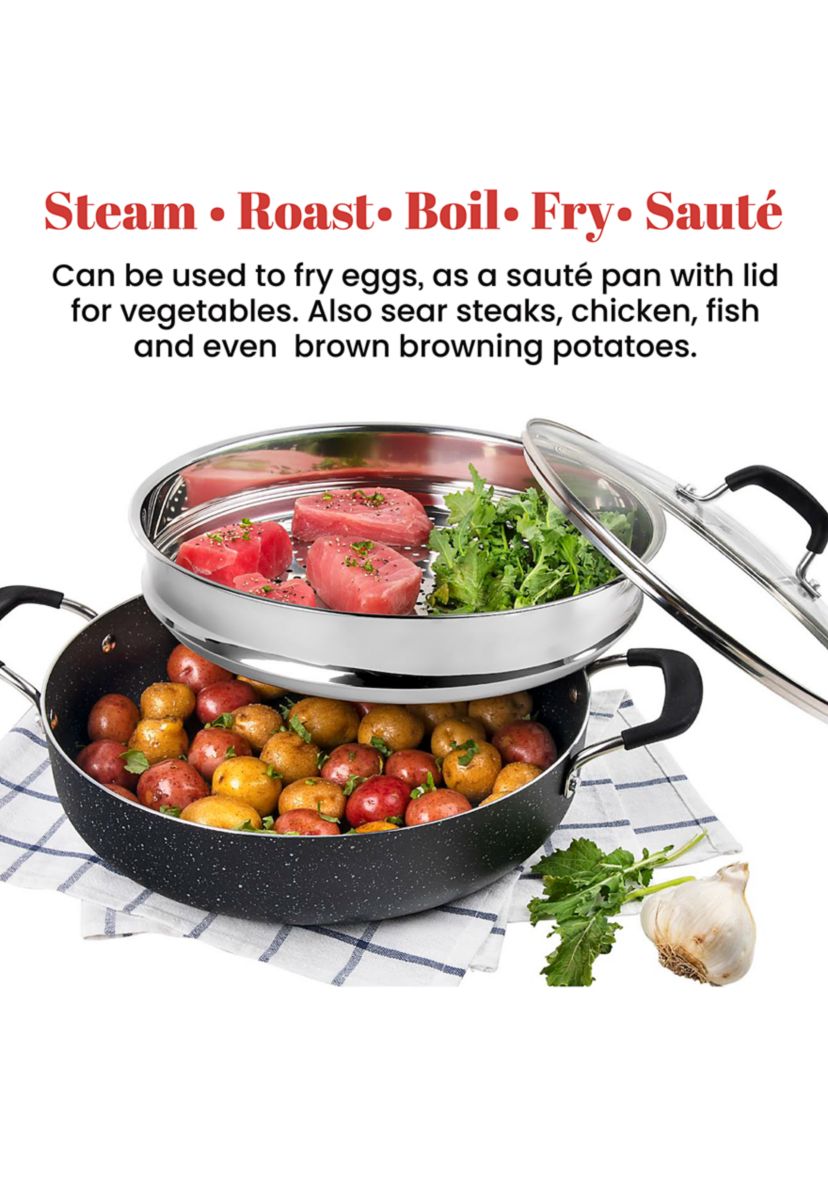 Black Everyday Pan Set, 5.5 Quart