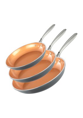 Gotham Steel 3-Piece Ti-Ceramic Nonstick Coating Frying Pan Set