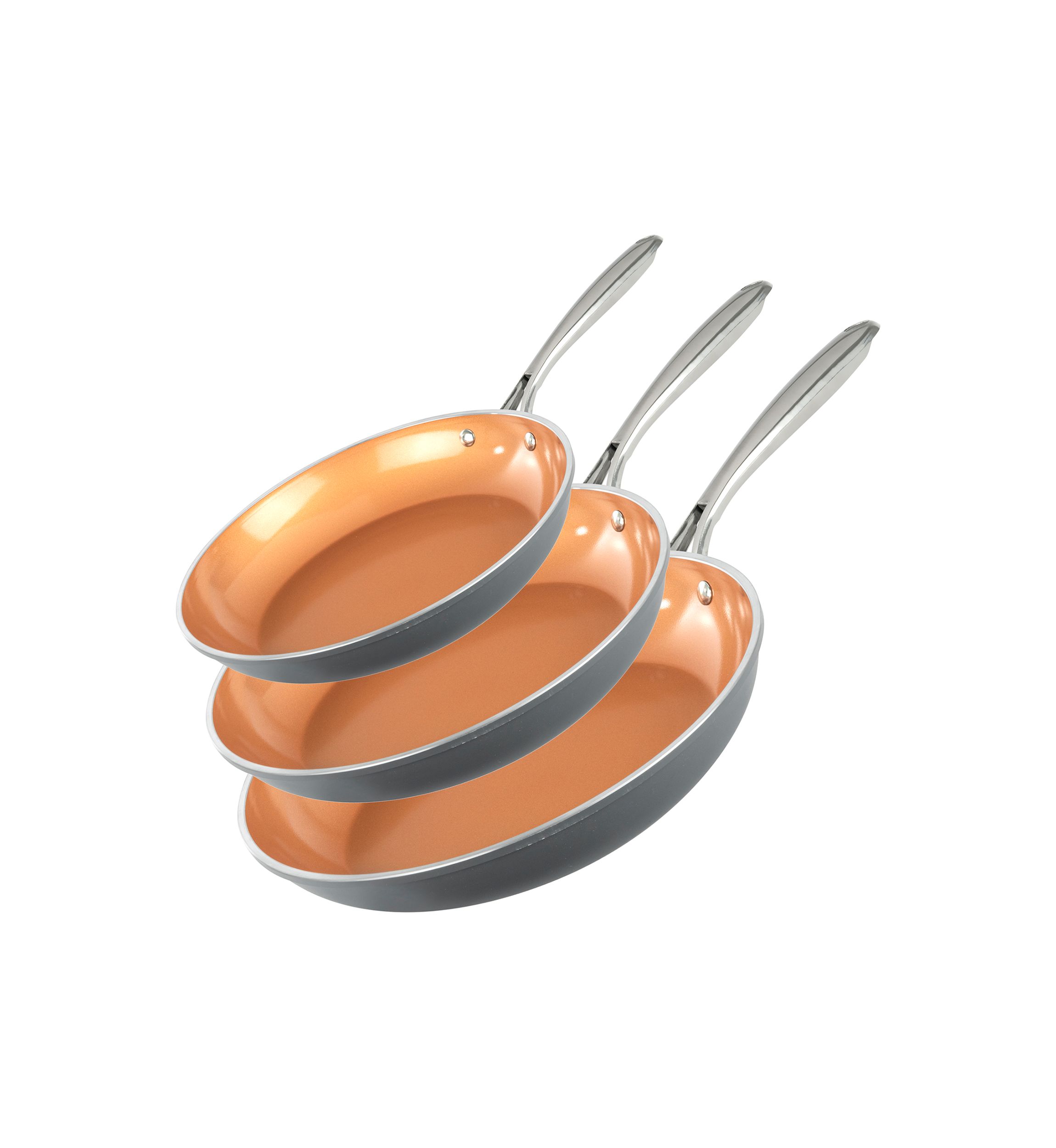 3-Piece Ti-Ceramic Nonstick Coating Frying Pan Set