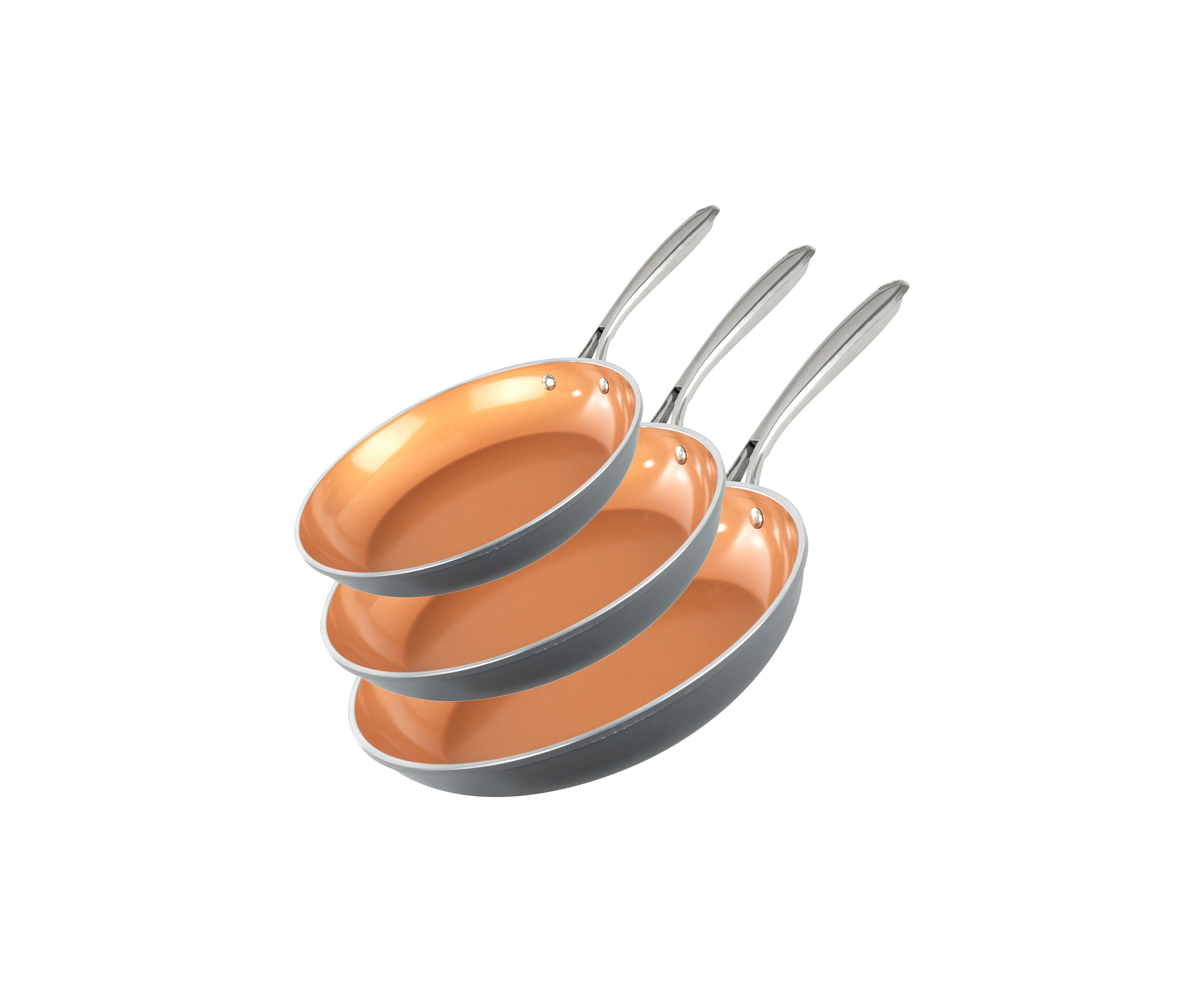 3-Piece Ti-Ceramic Nonstick Coating Frying Pan Set