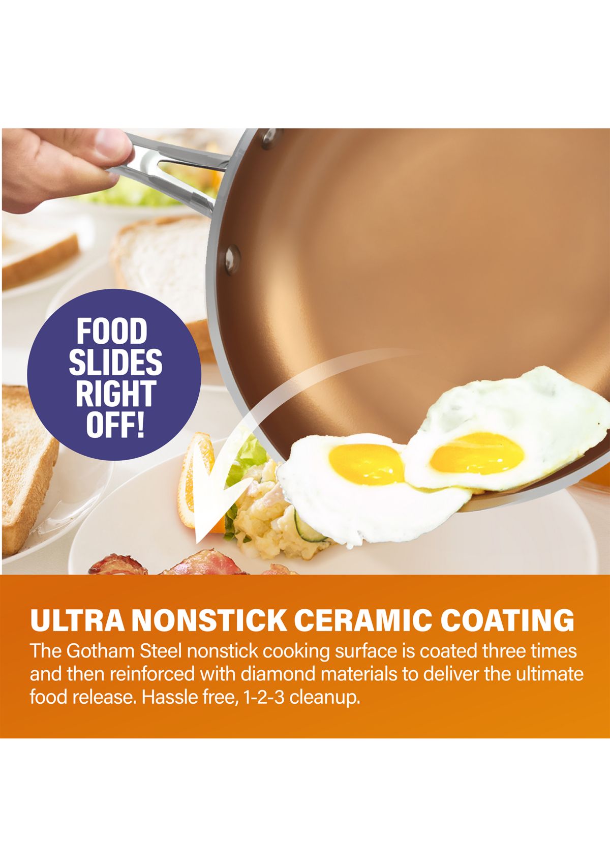 3-Piece Ti-Ceramic Nonstick Coating Frying Pan Set