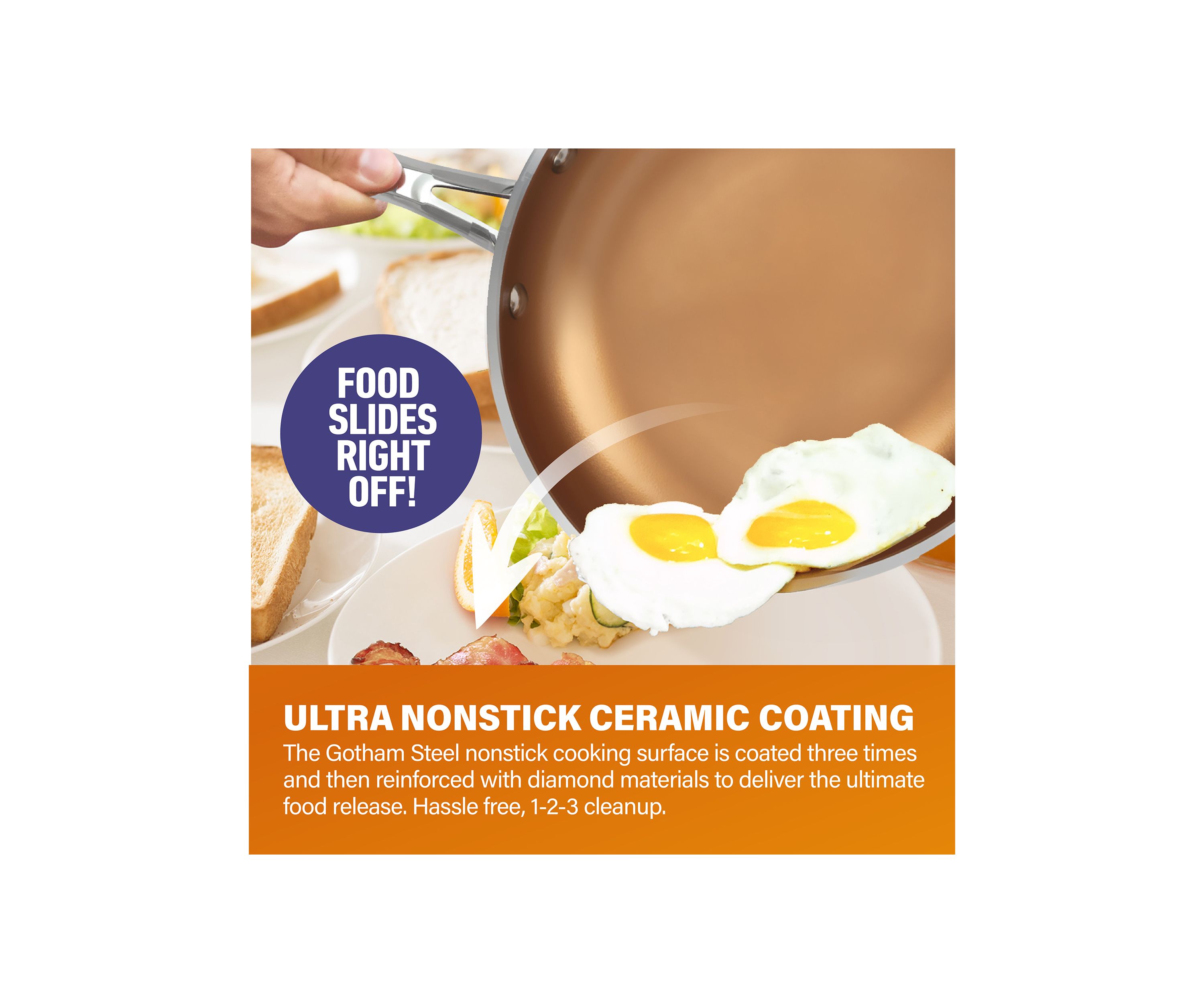 3-Piece Ti-Ceramic Nonstick Coating Frying Pan Set