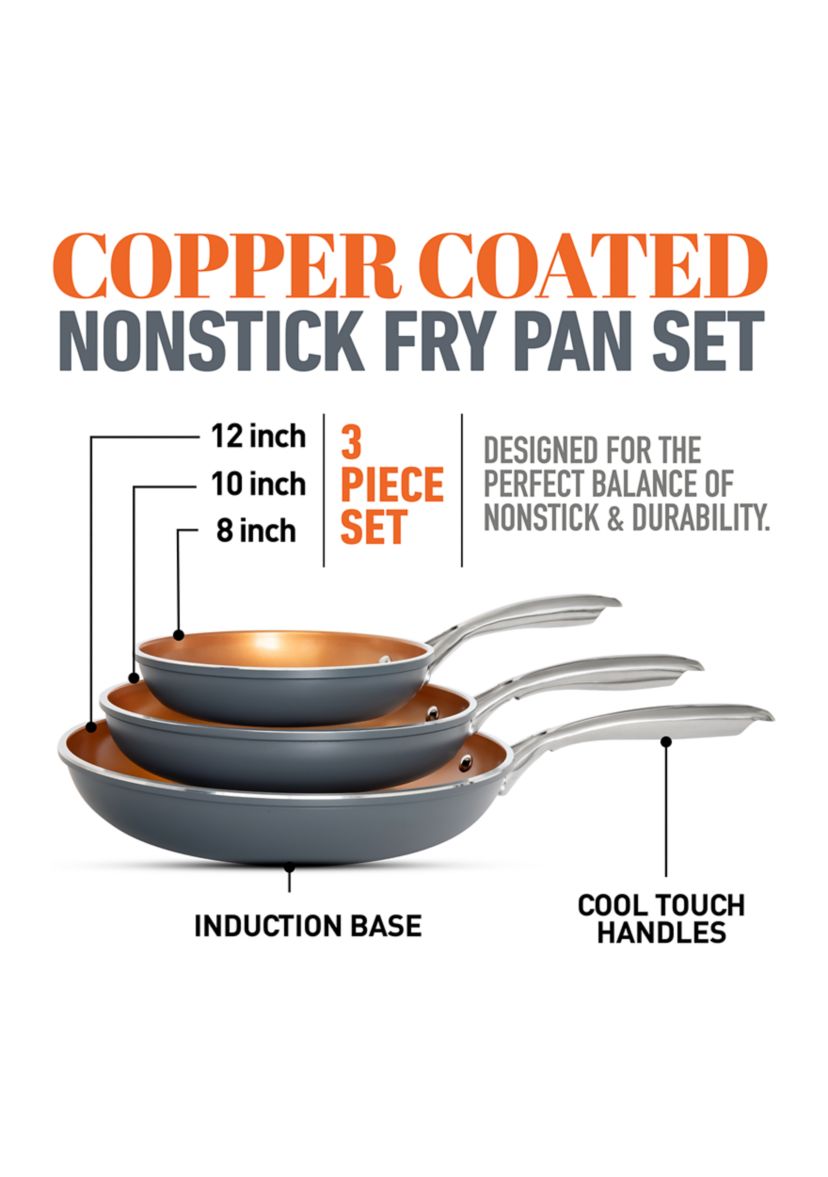 3-Piece Ti-Ceramic Nonstick Coating Frying Pan Set
